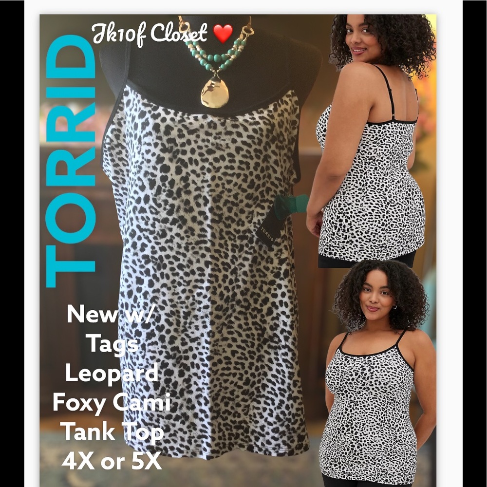 LOWEST🌺 NWT TORRID 5X FOXY LEOPARD CAMI TOP